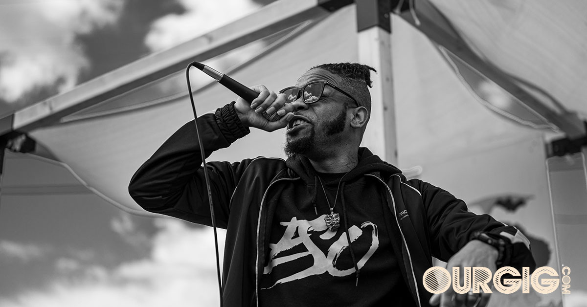 man performing at outdoor concert