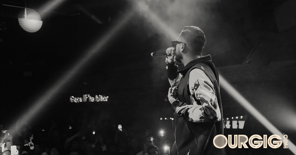 black and white concert photo