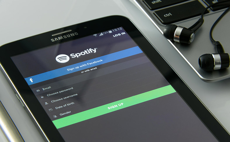 photo of phone using the spotify app