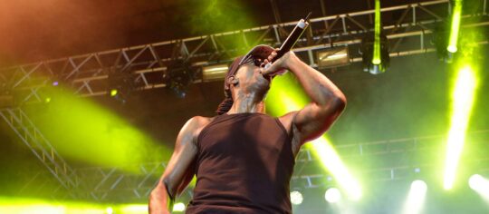 man performing on stage