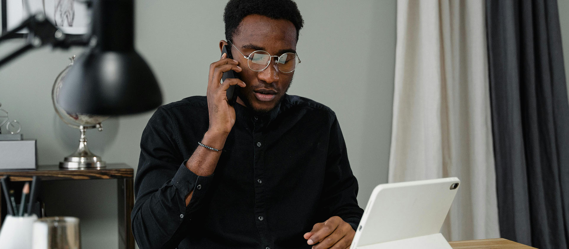 many on the phone in office