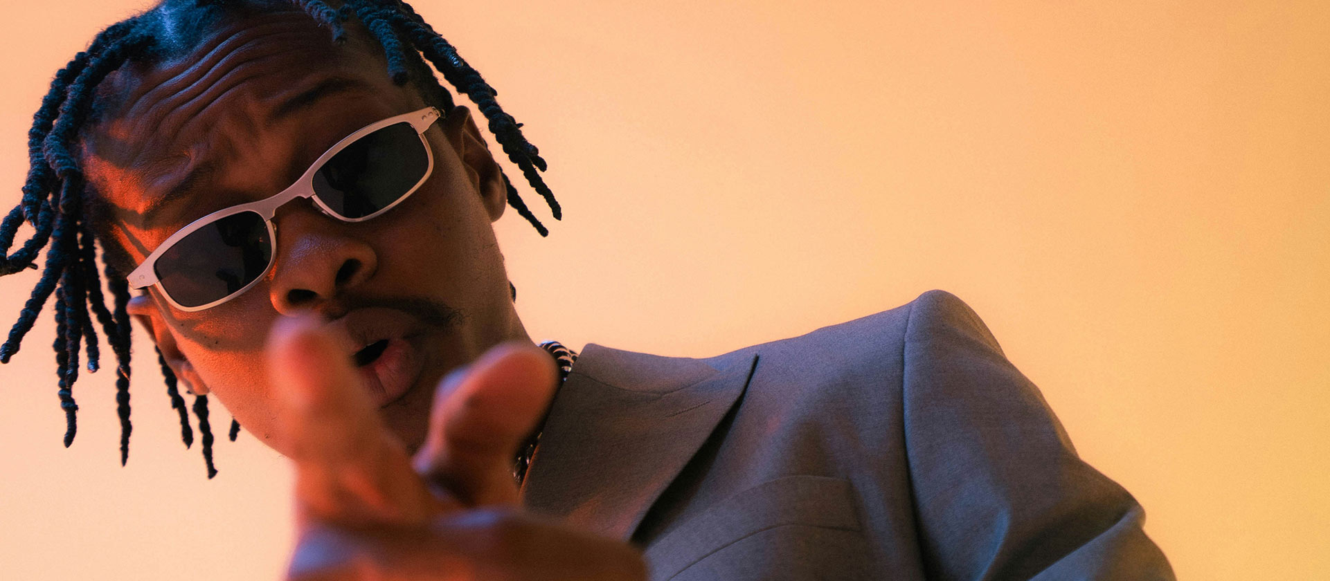 a man pointed his finger