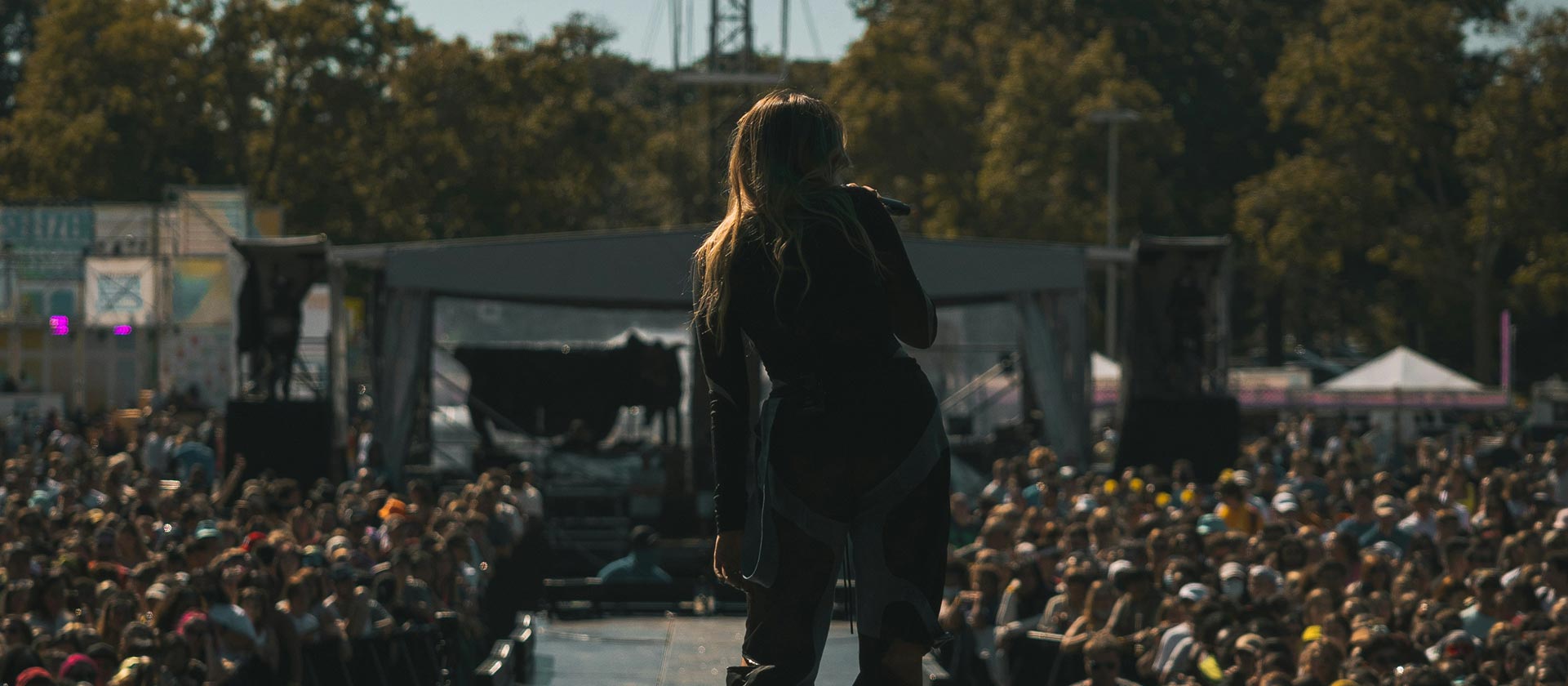 female vocalist in outdoor concert