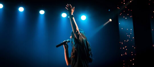 woman vocalist on stage