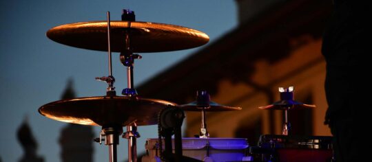 drum kit at night