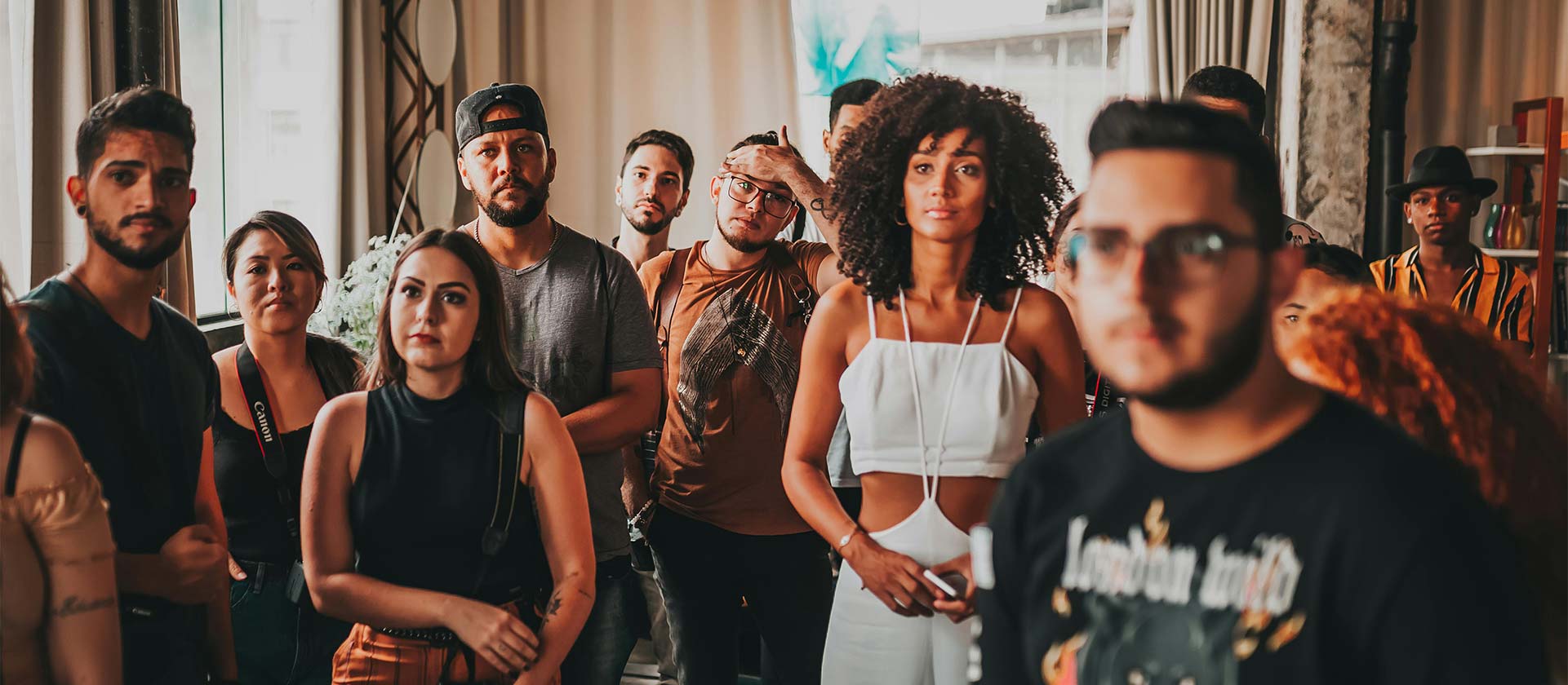 people attending a music industry networking event