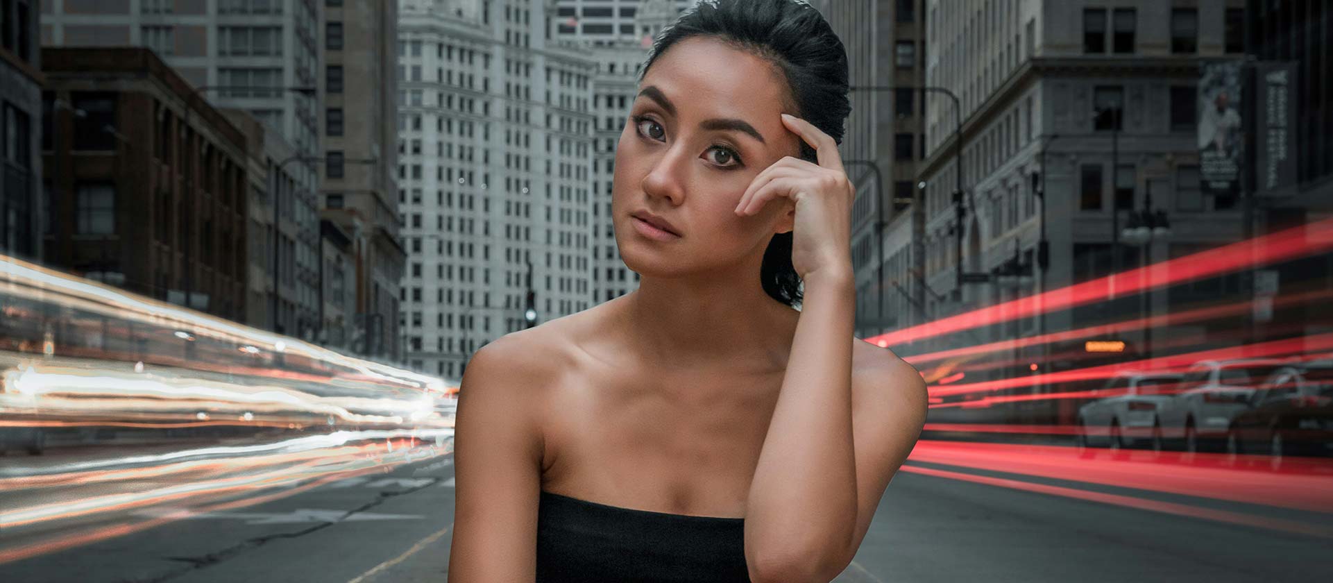 woman in still from a music video