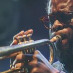 trumpet player in concert