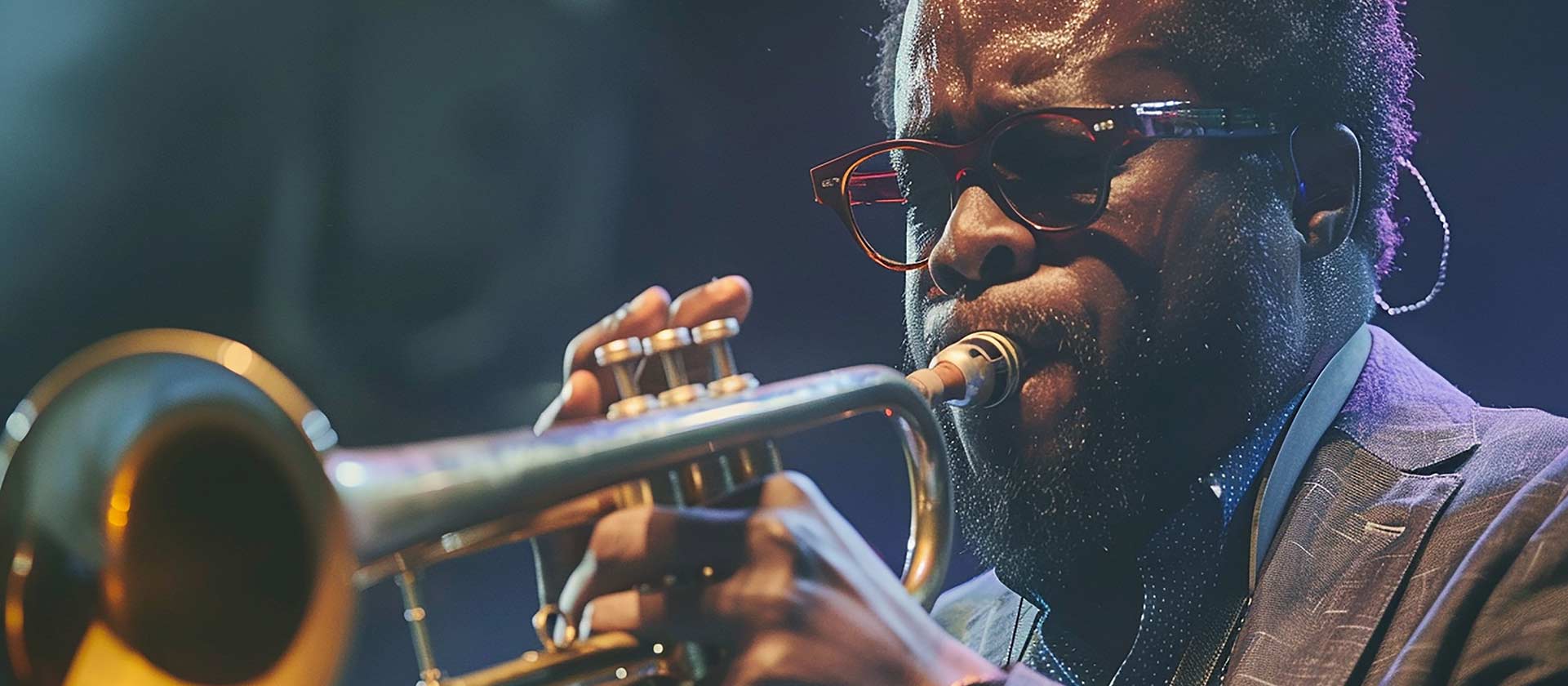 trumpet player in concert