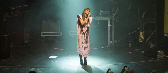 female artist in concert
