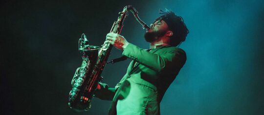male saxophone player on stage