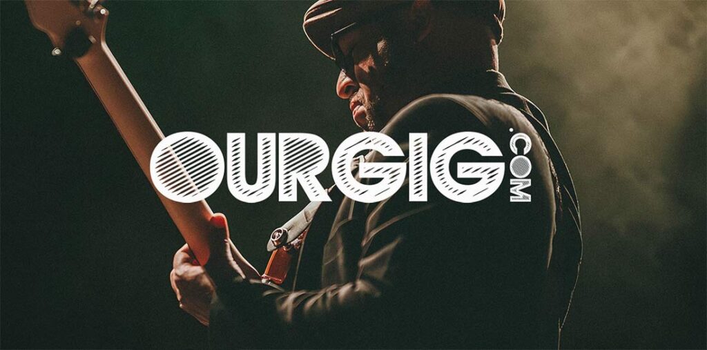 photo of guitar player with OURGIG logo