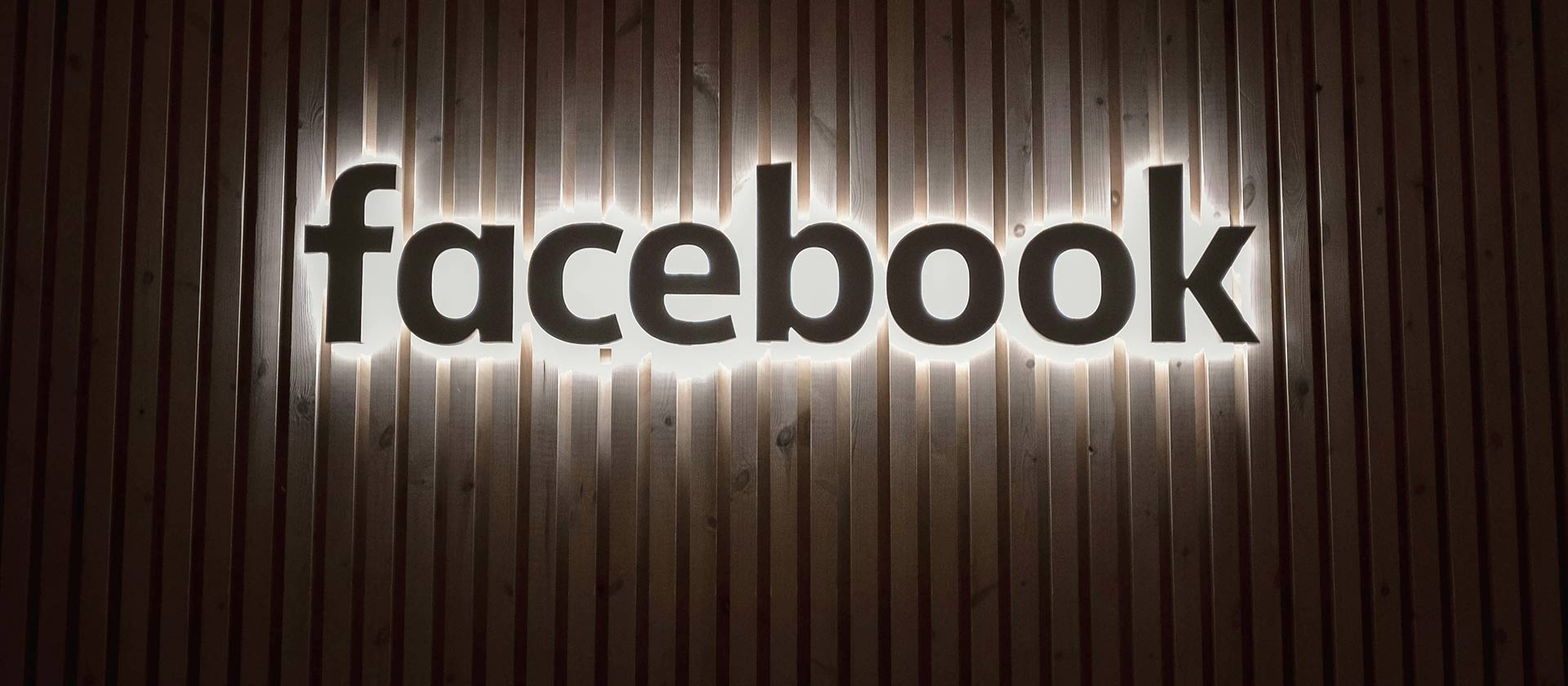 facebook logo on wall
